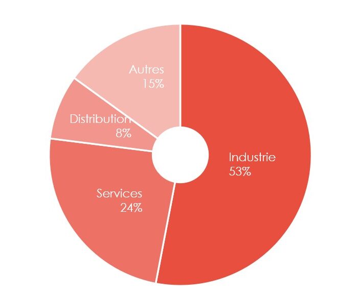 Secteurs demandeurs de managements de transition au premier semestre 2023